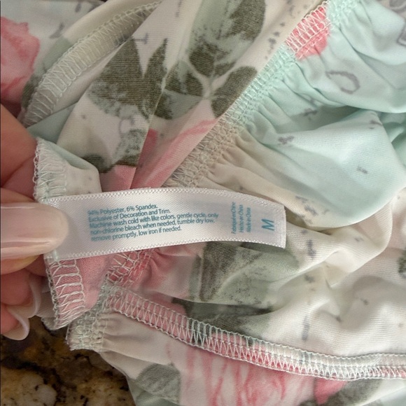 Betsey Johnson Floral Nightgown Slip Dress Cutout Ruffle Hem Size M - Picture 7 of 10